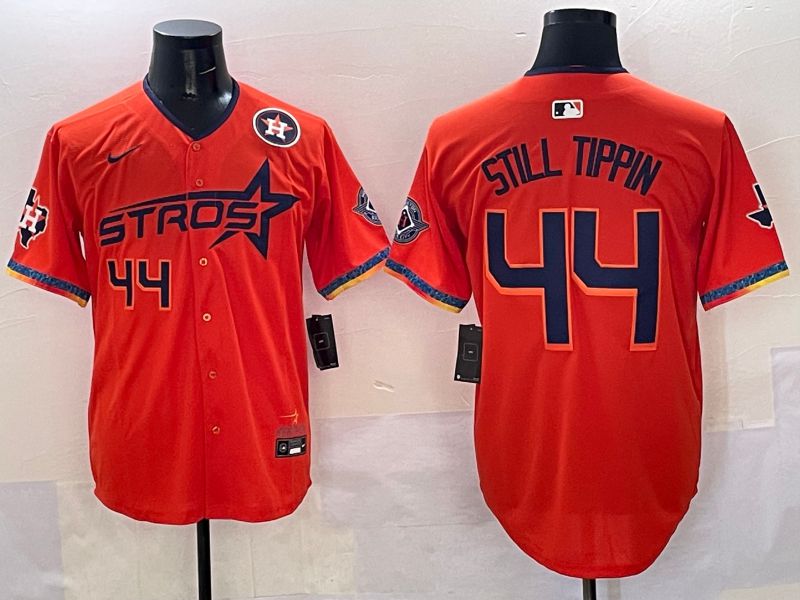 Men Houston Astros 44 Still Tippin Orange Fourth generation Joint Name 2025 Nike MLB Jersey style 6